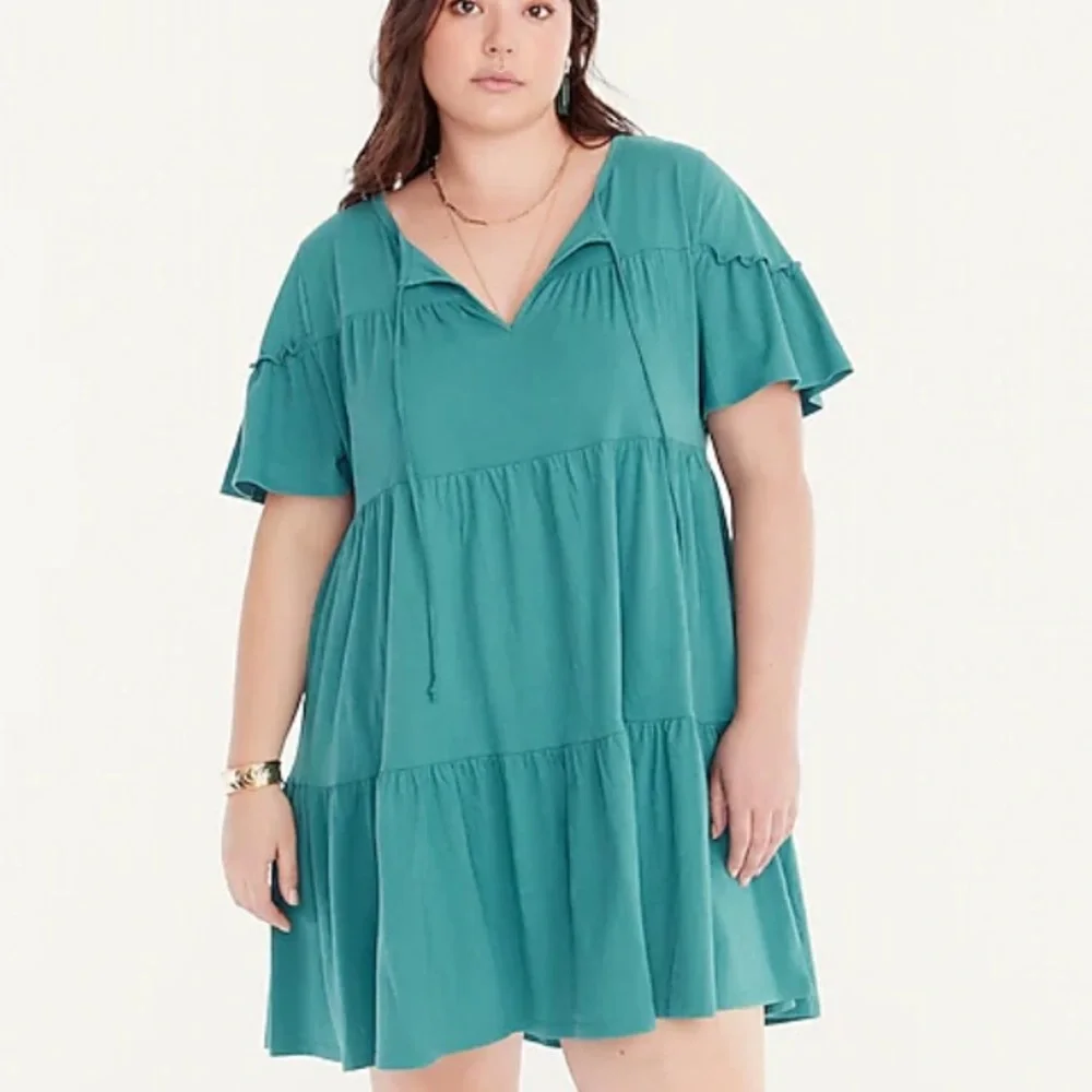 NWT J. Crew Broken-in Jersey Tiered Mini Dress‎ - Deep Patina